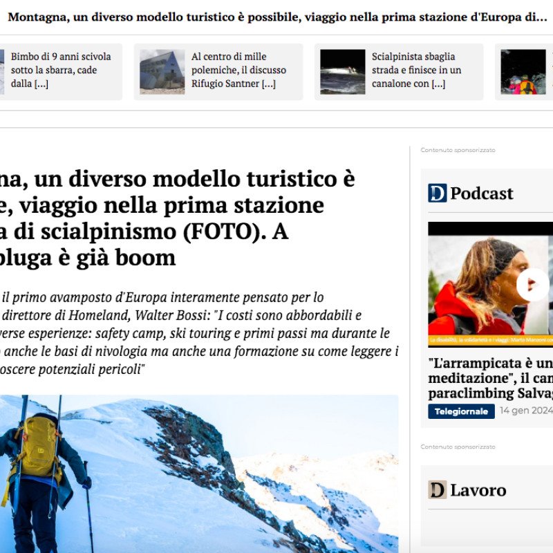 "Il Dolomiti" goes to Val Chiavenna! It's already booming in Montespluga!