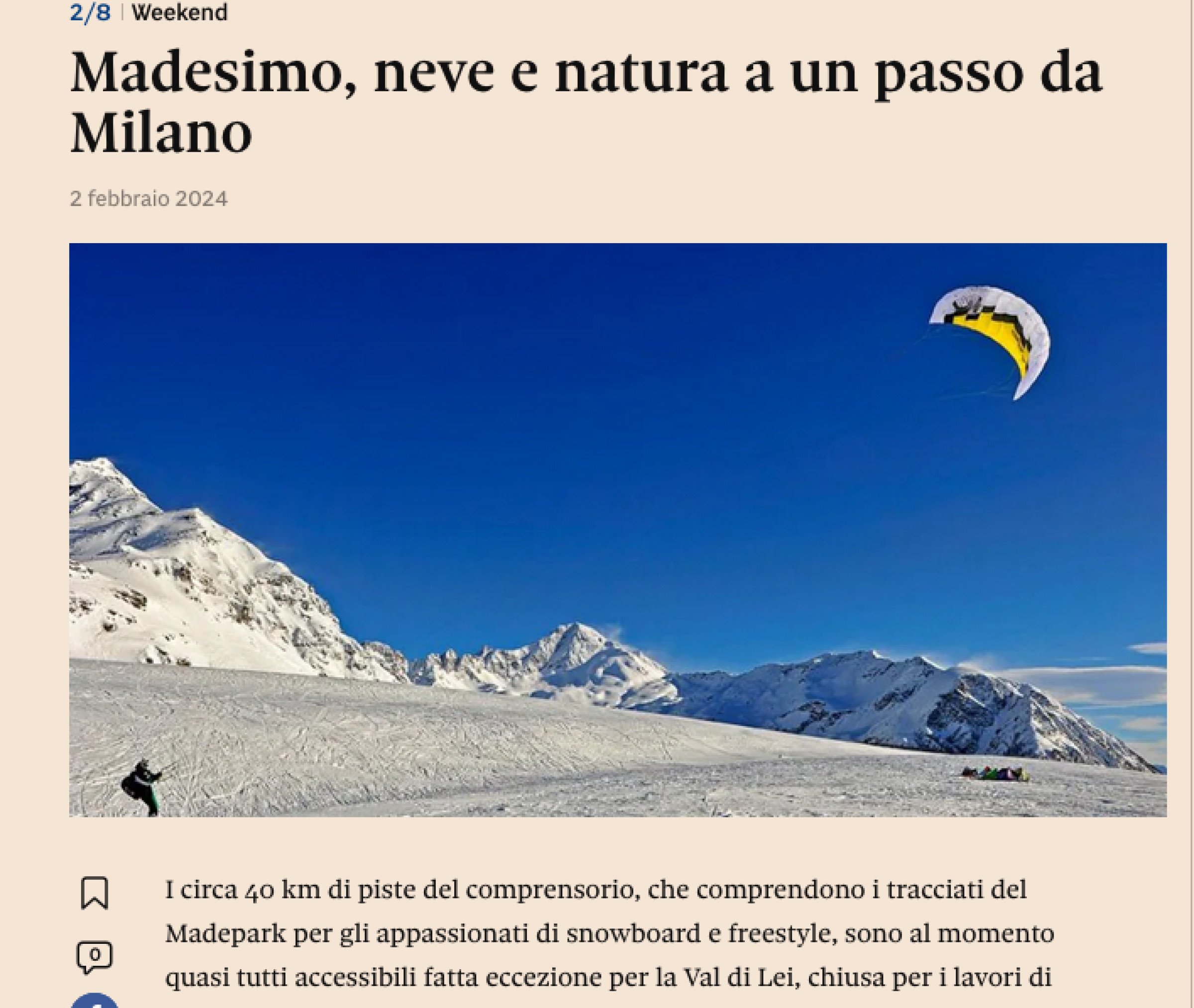 Madesimo, snow and nature just a stone's throw from Milan