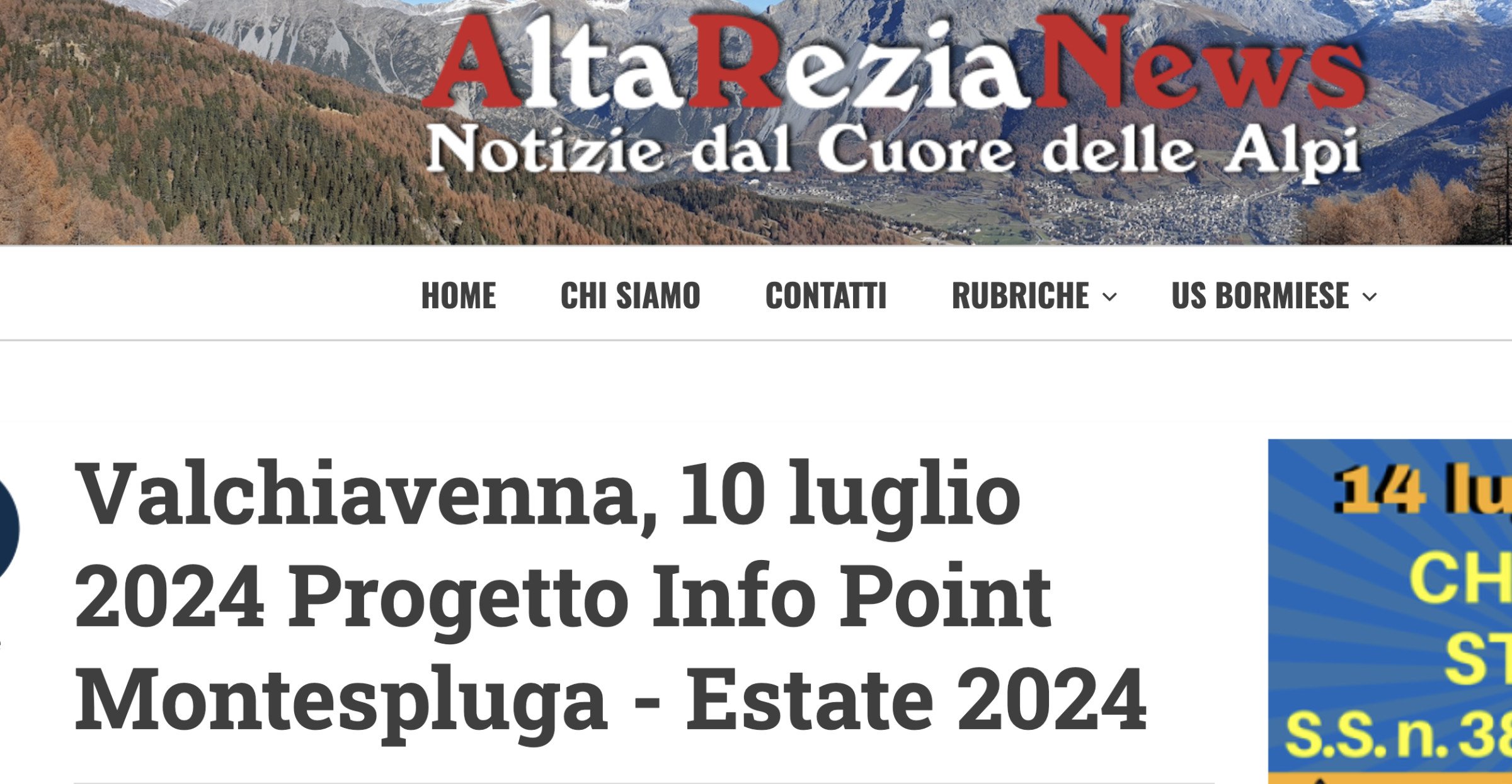 AltaReziaNews scrive del nuovo Infopoint all'interno della sede di Homeland