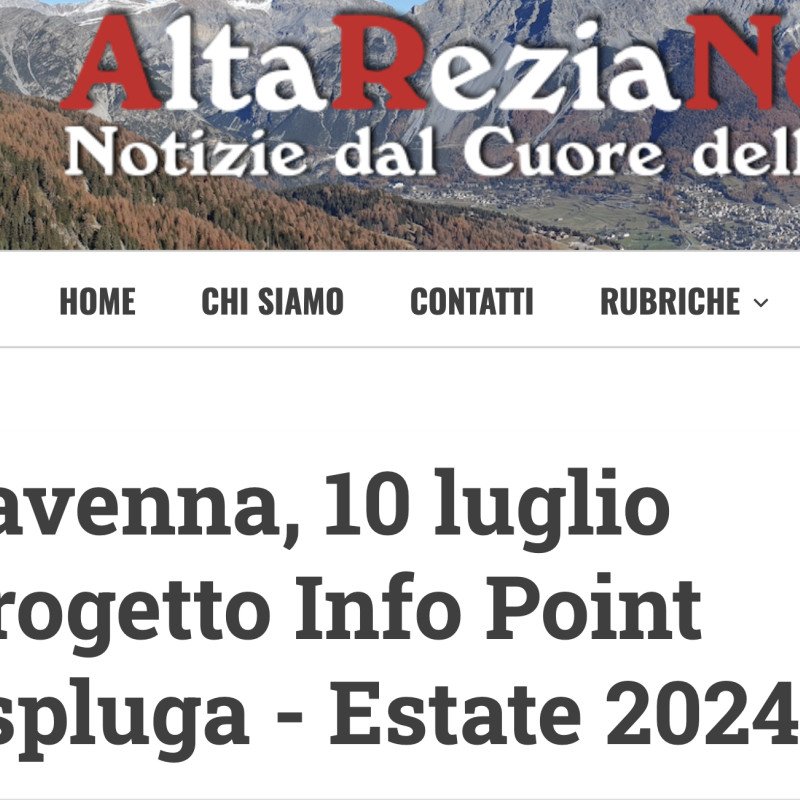 AltaReziaNews scrive del nuovo Infopoint all'interno della sede di Homeland